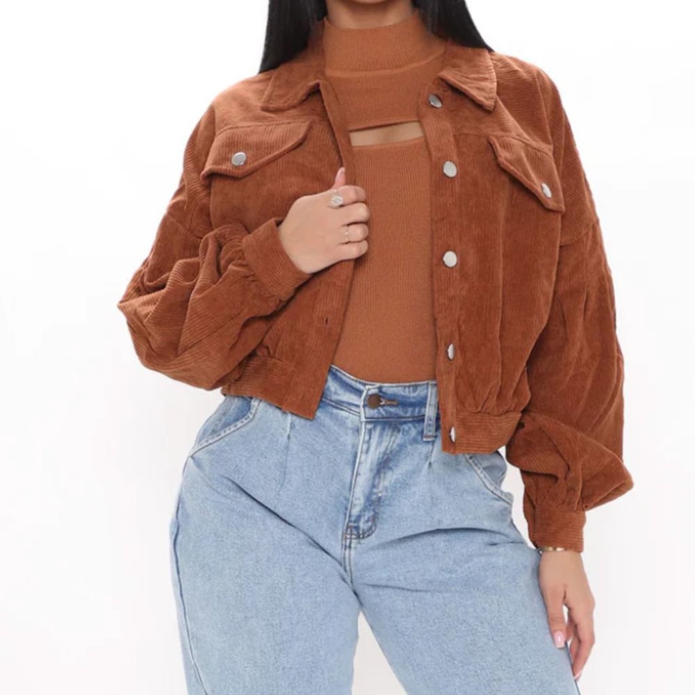 Road Tripping Corduroy Crop Jacket Shacket